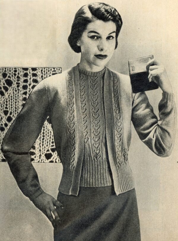 Twinset met ajourbanen