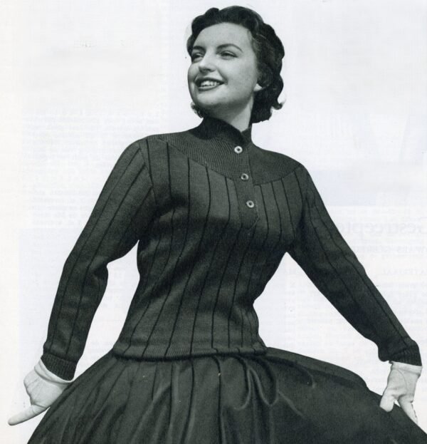 Damesjumper met pas en gekleurde strepen