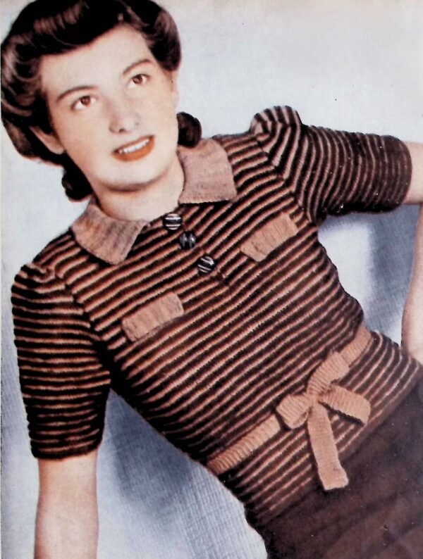 Gestreepte jumper met kraagje