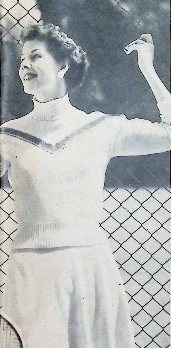 Dames sportpullover met v-vormige garnering