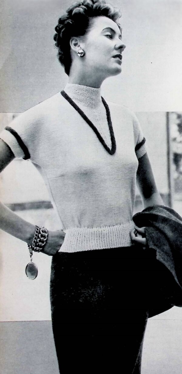 Damesjumper met donkere garnering