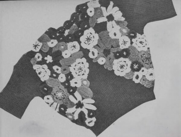 Foto 1 D30T072 Gebreide en gehaakte bloemenblouse