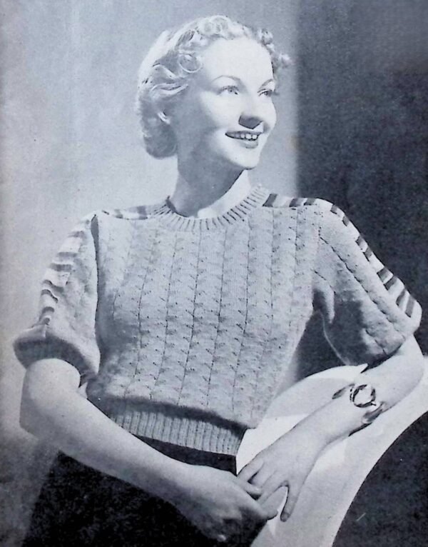 Foto D30T051 Damespullover met gekleurde strepen