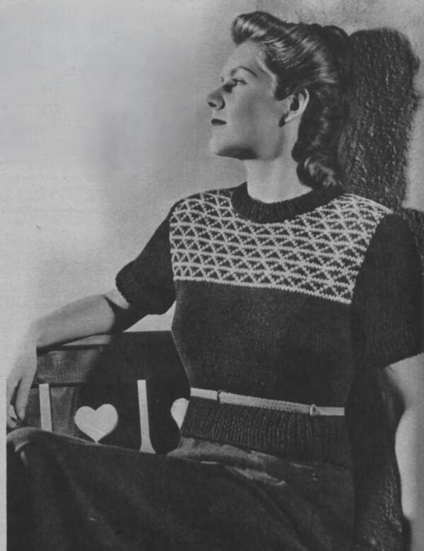 Damesjumper met ingebreid motief