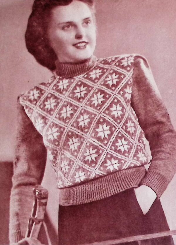 Foto D30T154 Damesjumper met Noors motief