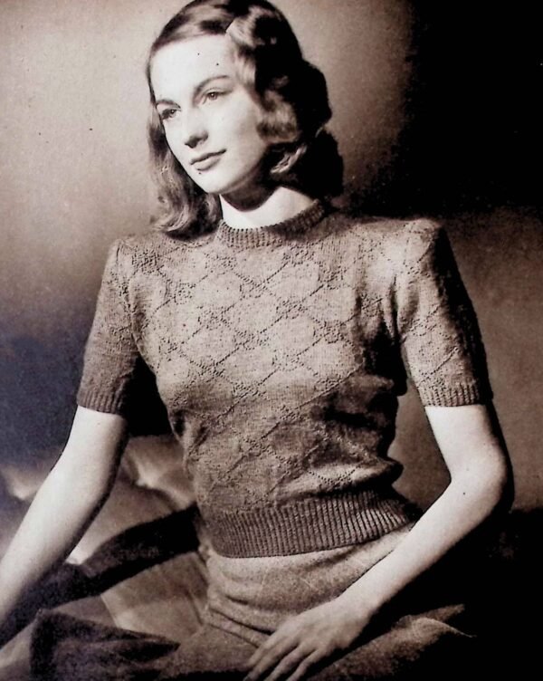 Damesjumper met roosjesruit