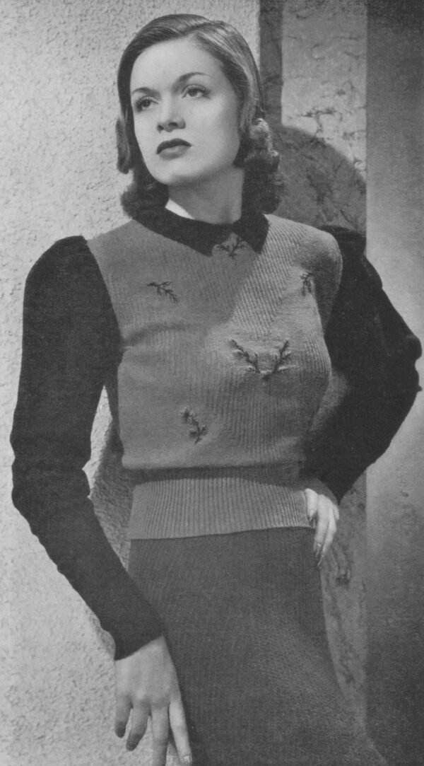 Foto 1 D40T207 Tweekleurige damesjumper