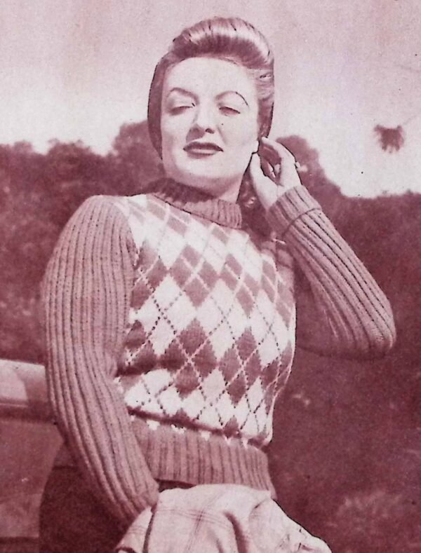 Damesjumper met ruitmotief