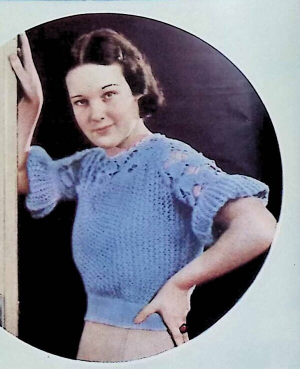 Foto D30T055 Damesblouse met gehaakt deel