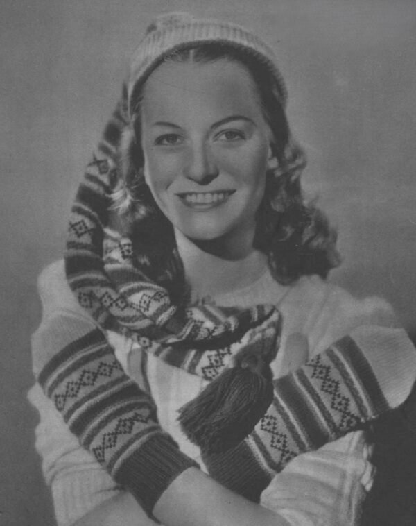 Gebreide muts met wanten