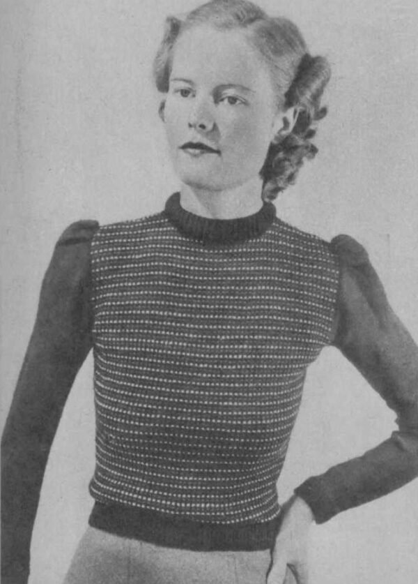 Foto D40T255 Damesjumper met streepjes