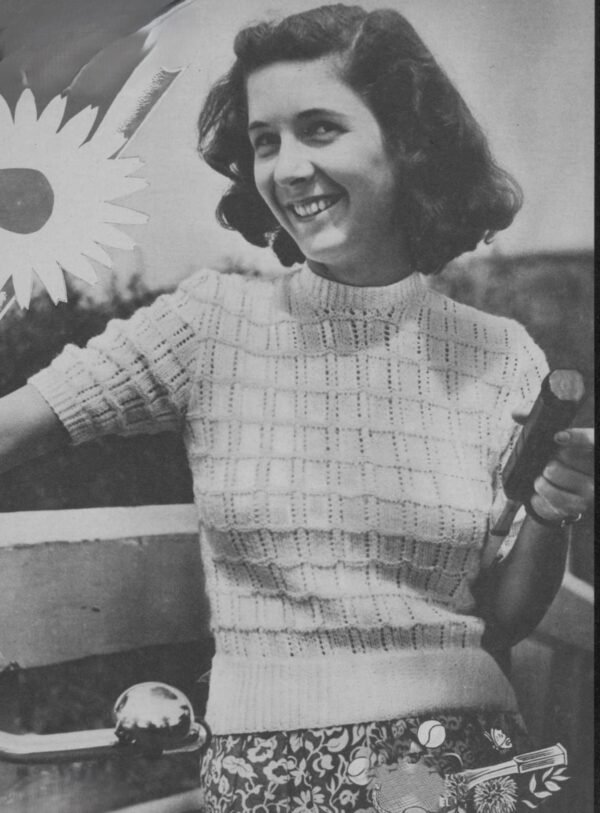 Damesjumper met blokjesmotief