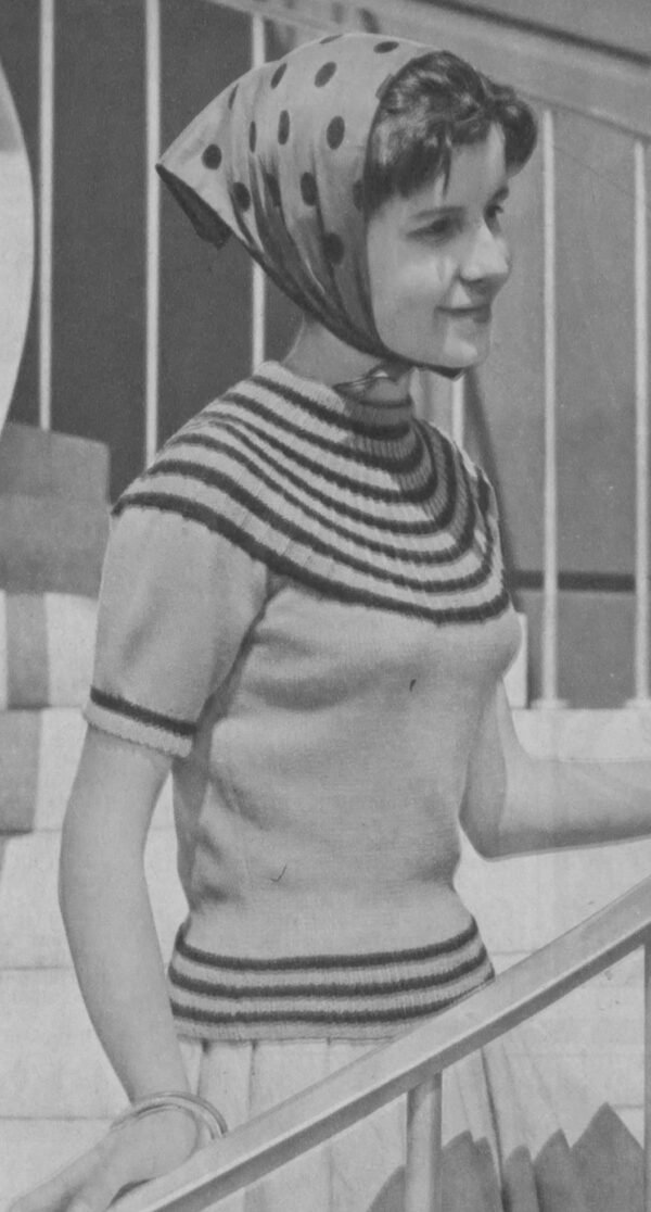 Foto D50T281 Damesjumper met ronde pas