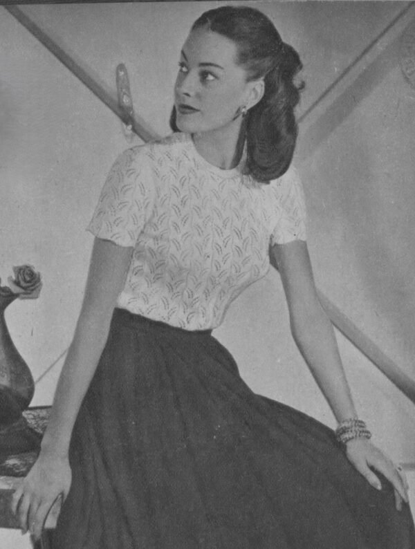 Foto D50T283 Damesjumper in ajourpatroon