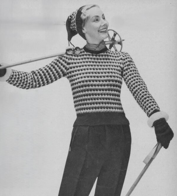 Foto D50T286 Damessporttrui met bijpassend mutsje