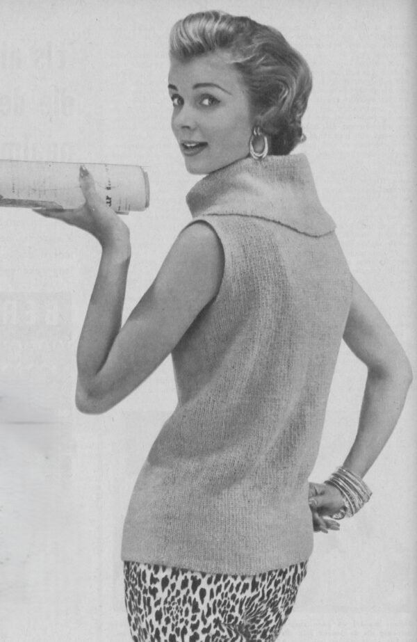 Damesjumper zonder mouwen met col